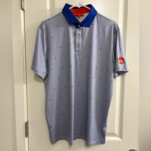Redvanly Other - Redvanly Men’s Stylish Blue Polo With Geometric Print